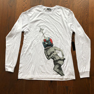 Long Sleeve White T Shirt by Faye Bentahar, NWT